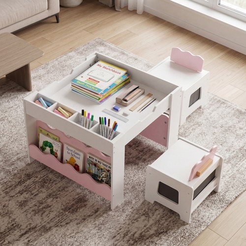 Wooden kids table and chairs - and,