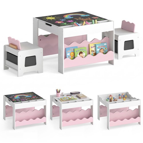 Wooden kids table and chairs - wooden,
