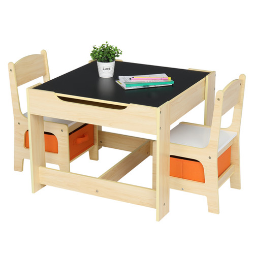 Wood kids table - table, chairs