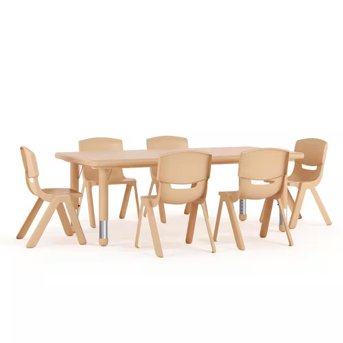 Natural kids table - natural, chair